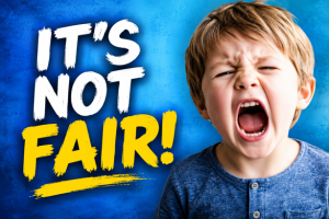 Image of child screaming "It's Not Fair!"